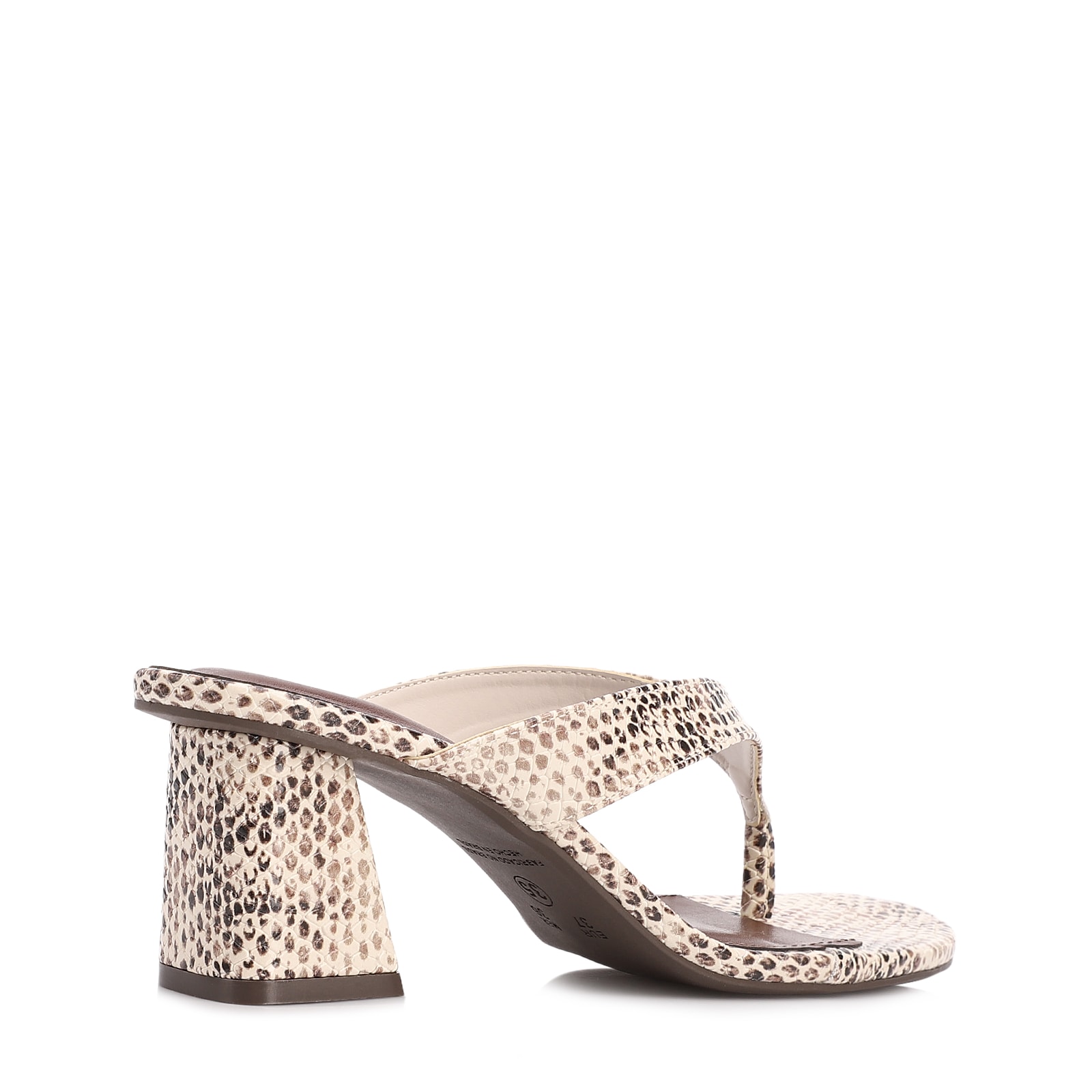 Mule Salto Bloco Médio Animal Print Alt Python