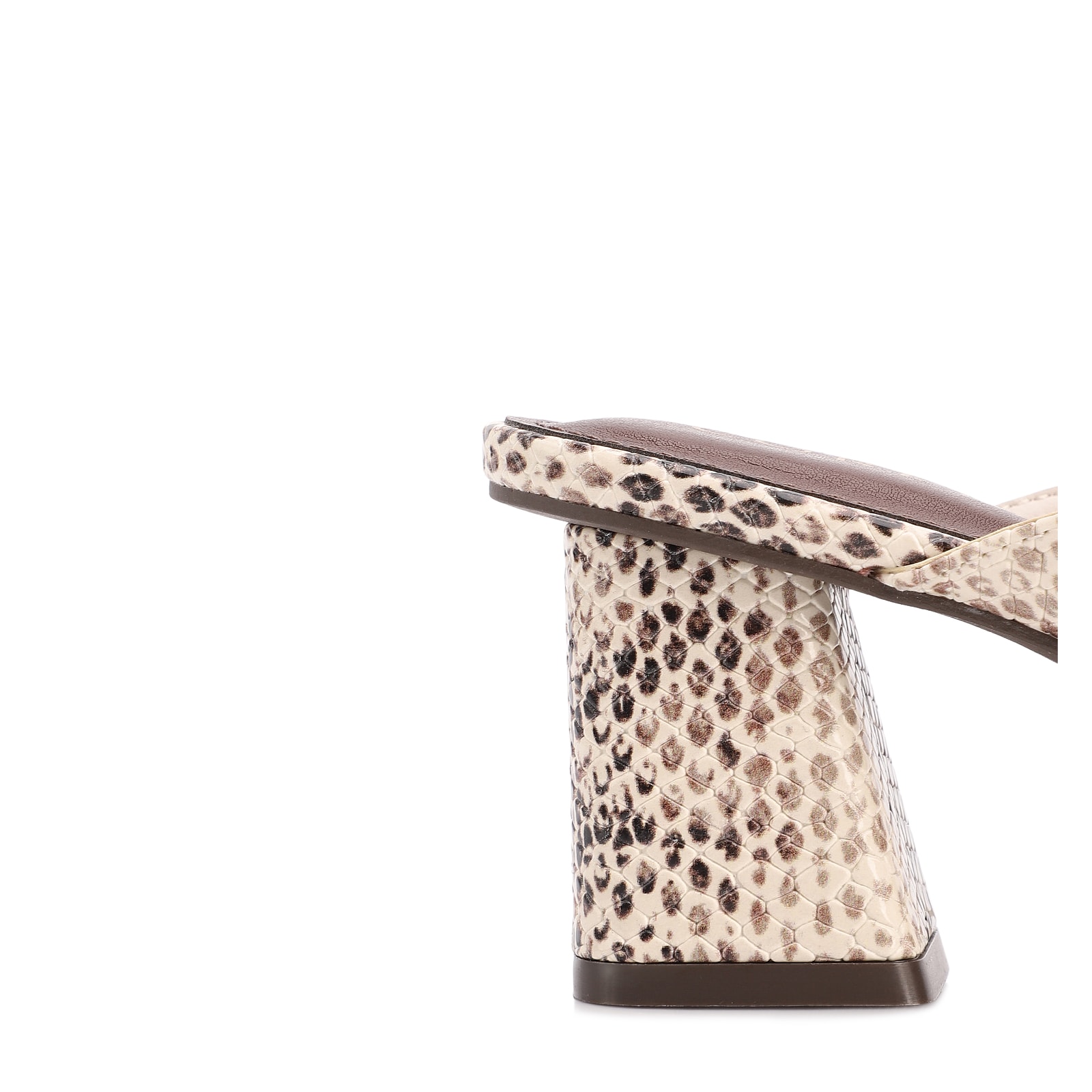 Mule Salto Bloco Médio Animal Print Alt Python