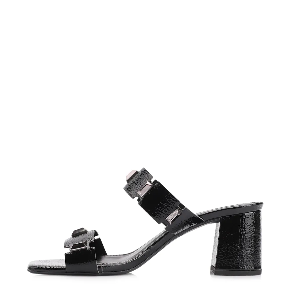 Mule Studs Alt Verniz Preto - imagem 4