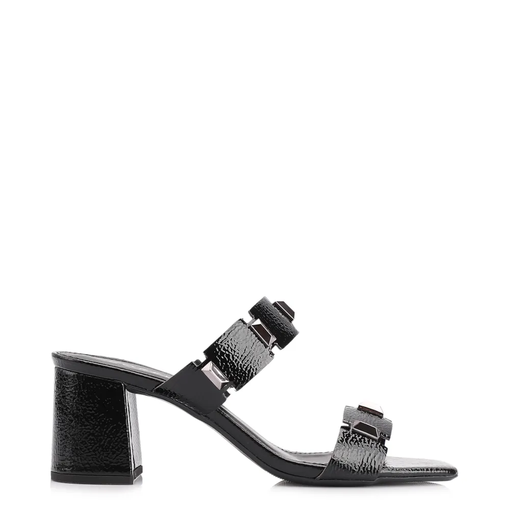 Mule Studs Alt Verniz Preto - imagem 2
