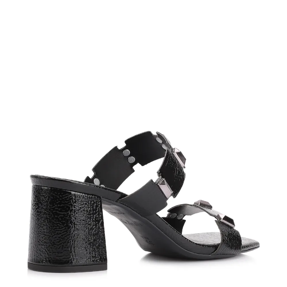 Mule Studs Alt Verniz Preto - imagem 3