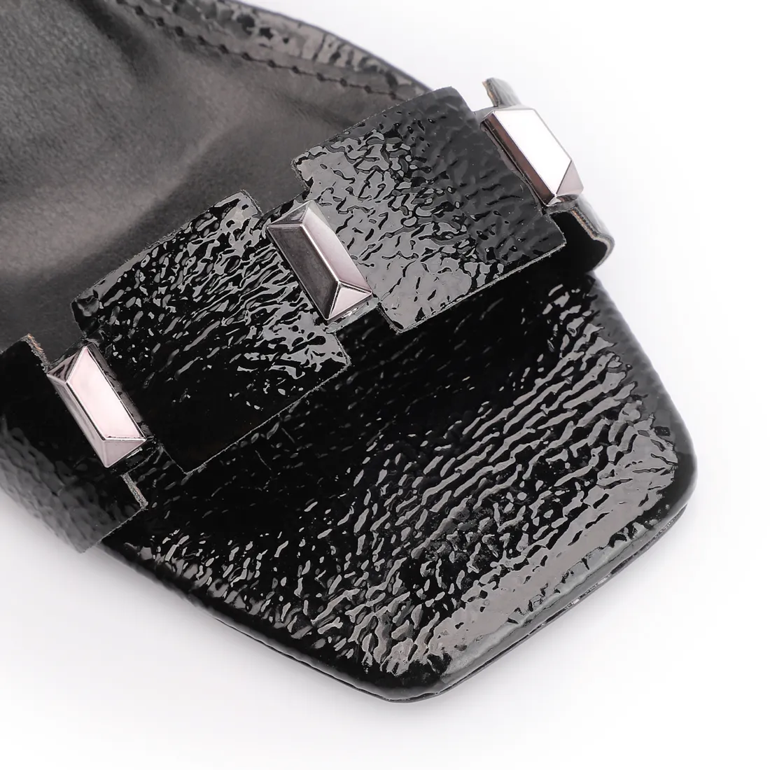 Mule Studs Alt Verniz Preto - foto 6