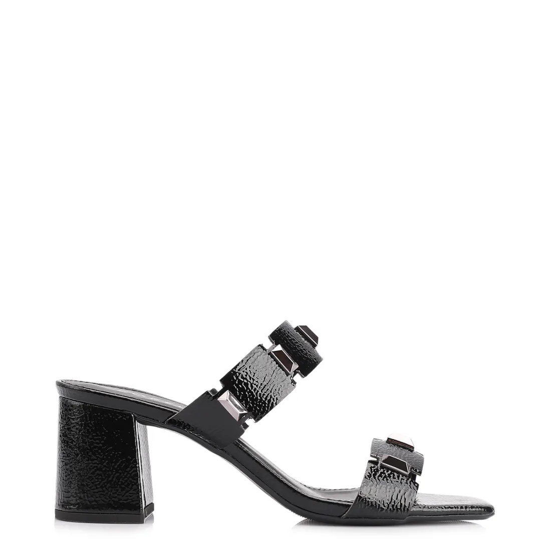 Mule Studs Alt Verniz Preto - foto 2