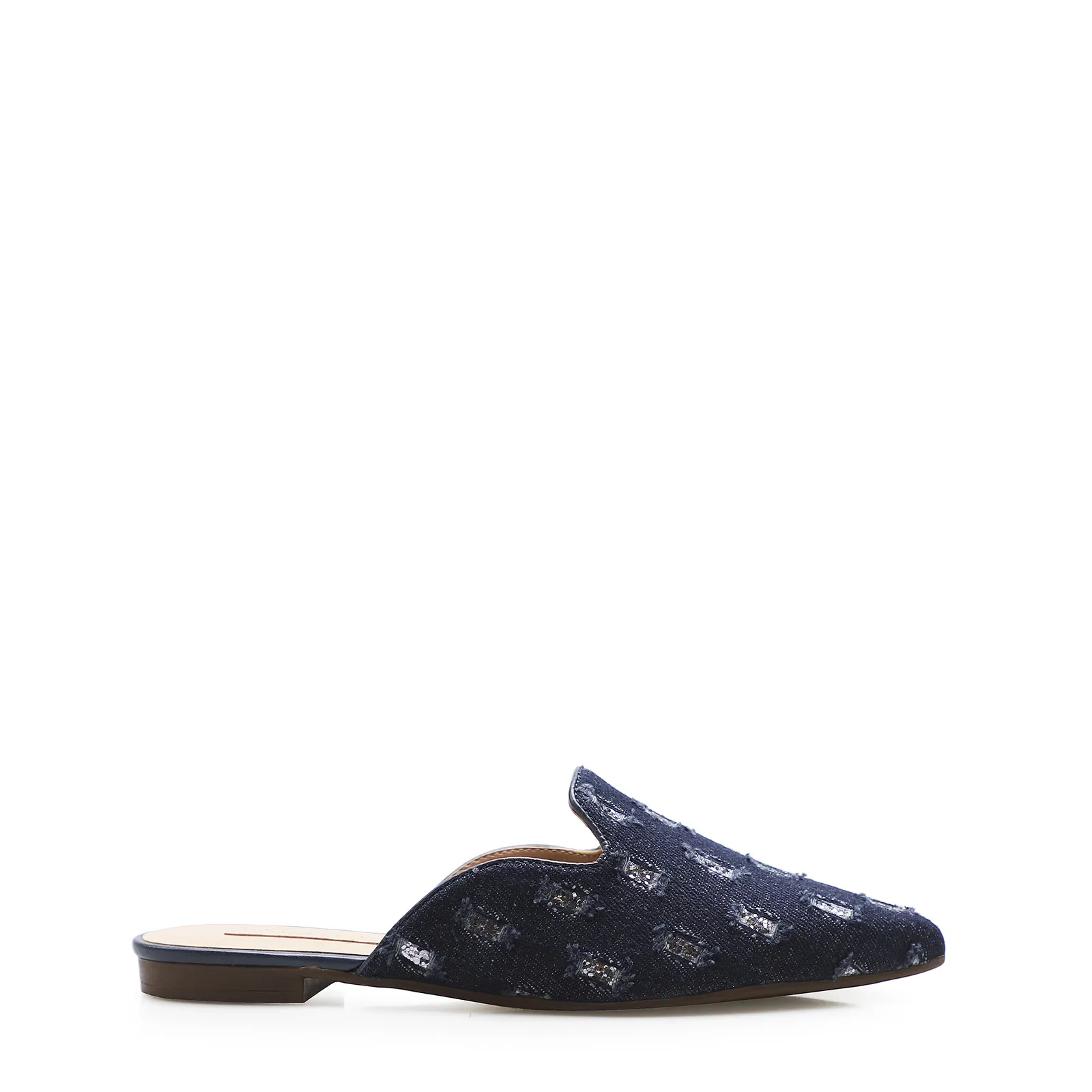 Mule Tec Jeans Marinho/Prata