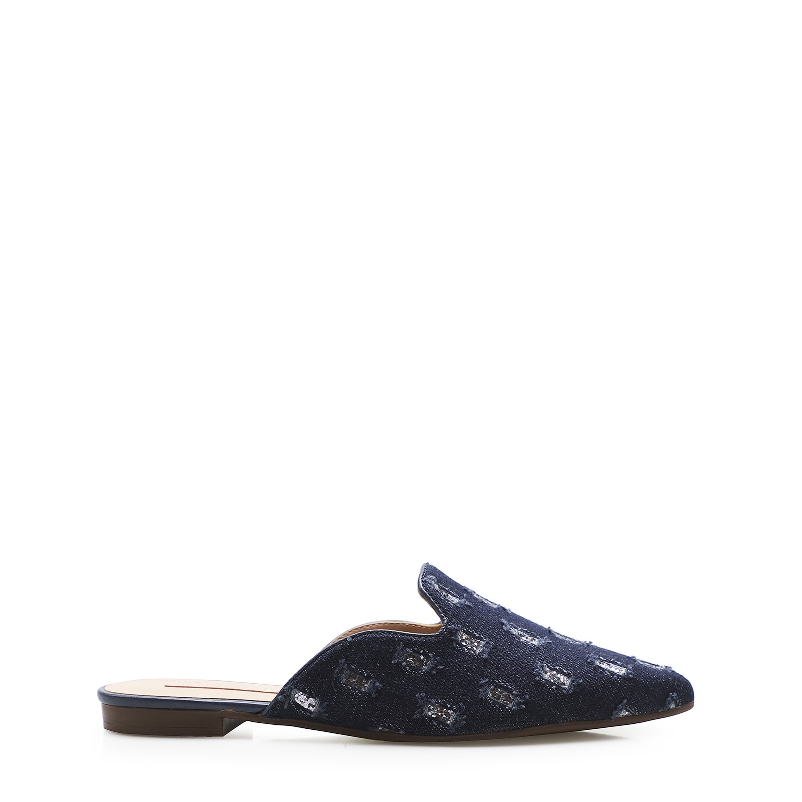 Mule Tec Jeans Marinho/Prata