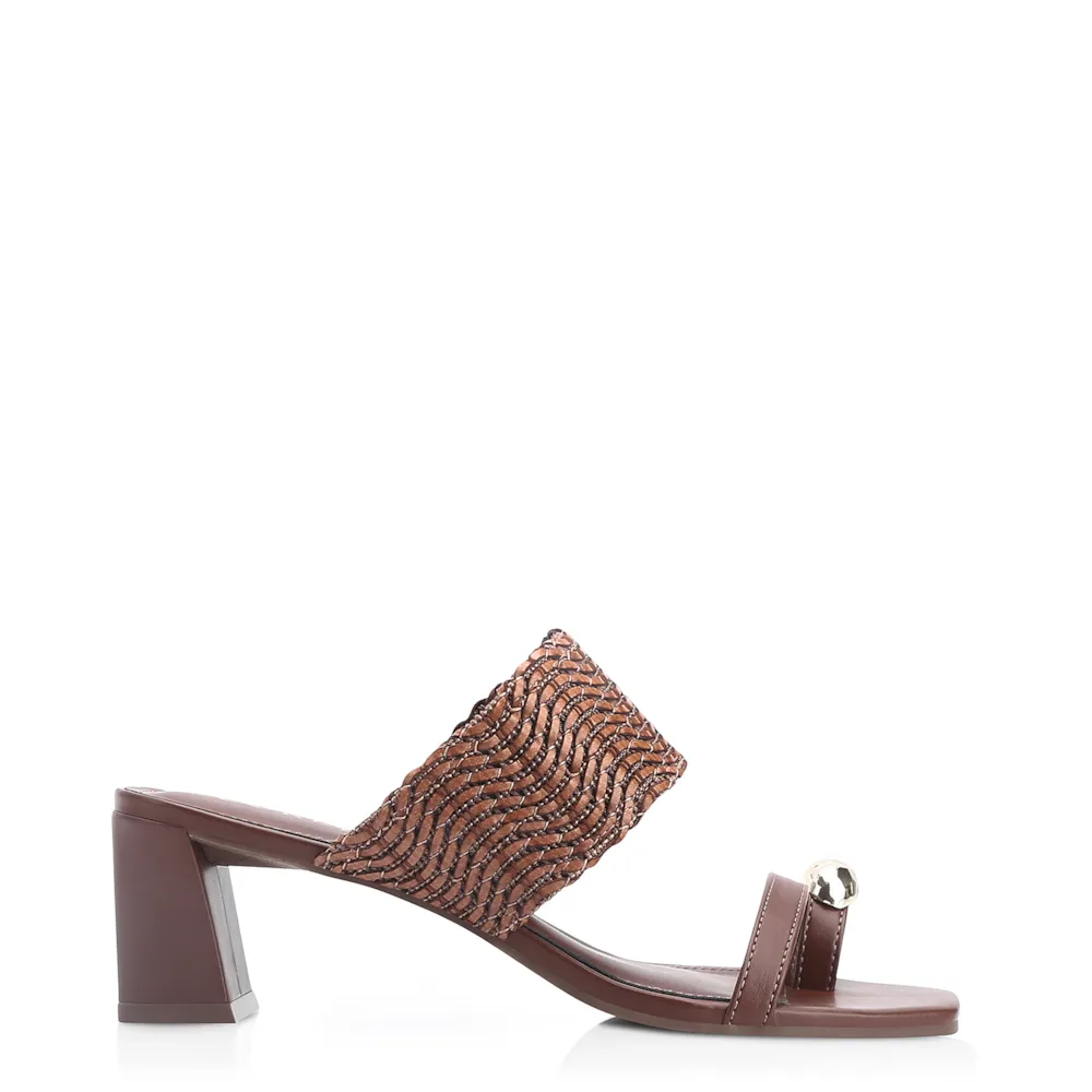 Mule Toe Ring Alt Tramado Marrom - imagem 3