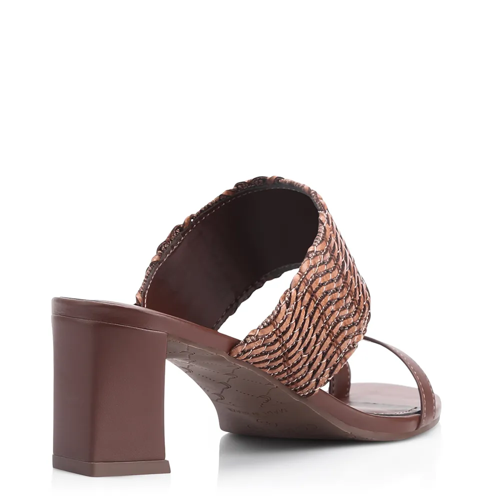 Mule Toe Ring Alt Tramado Marrom - imagem 4