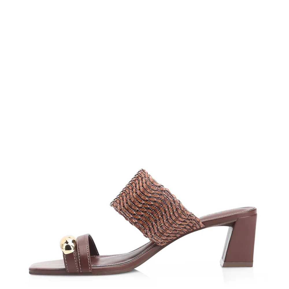 Mule Toe Ring Alt Tramado Marrom - imagem 5