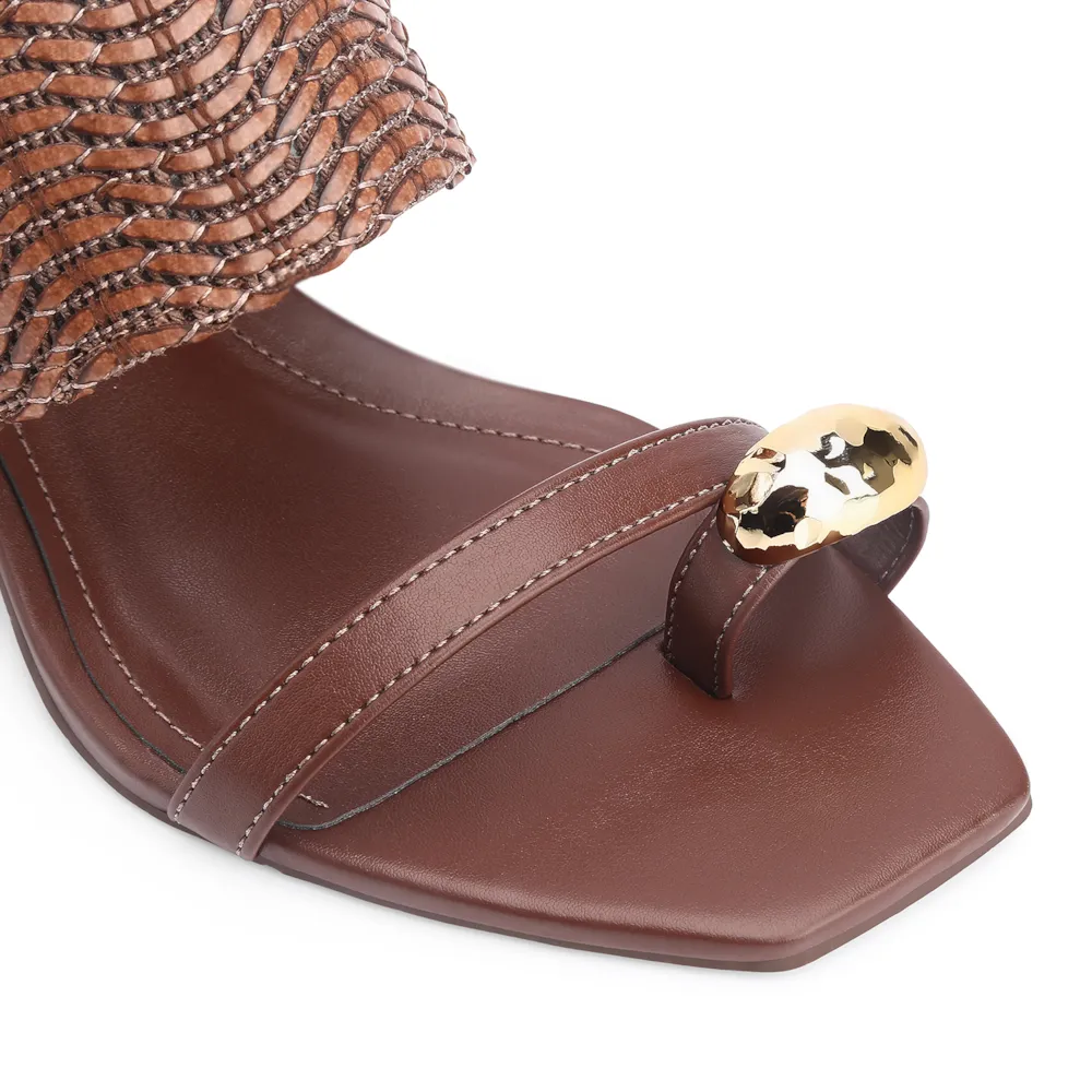 Mule Toe Ring Alt Tramado Marrom - imagem 6