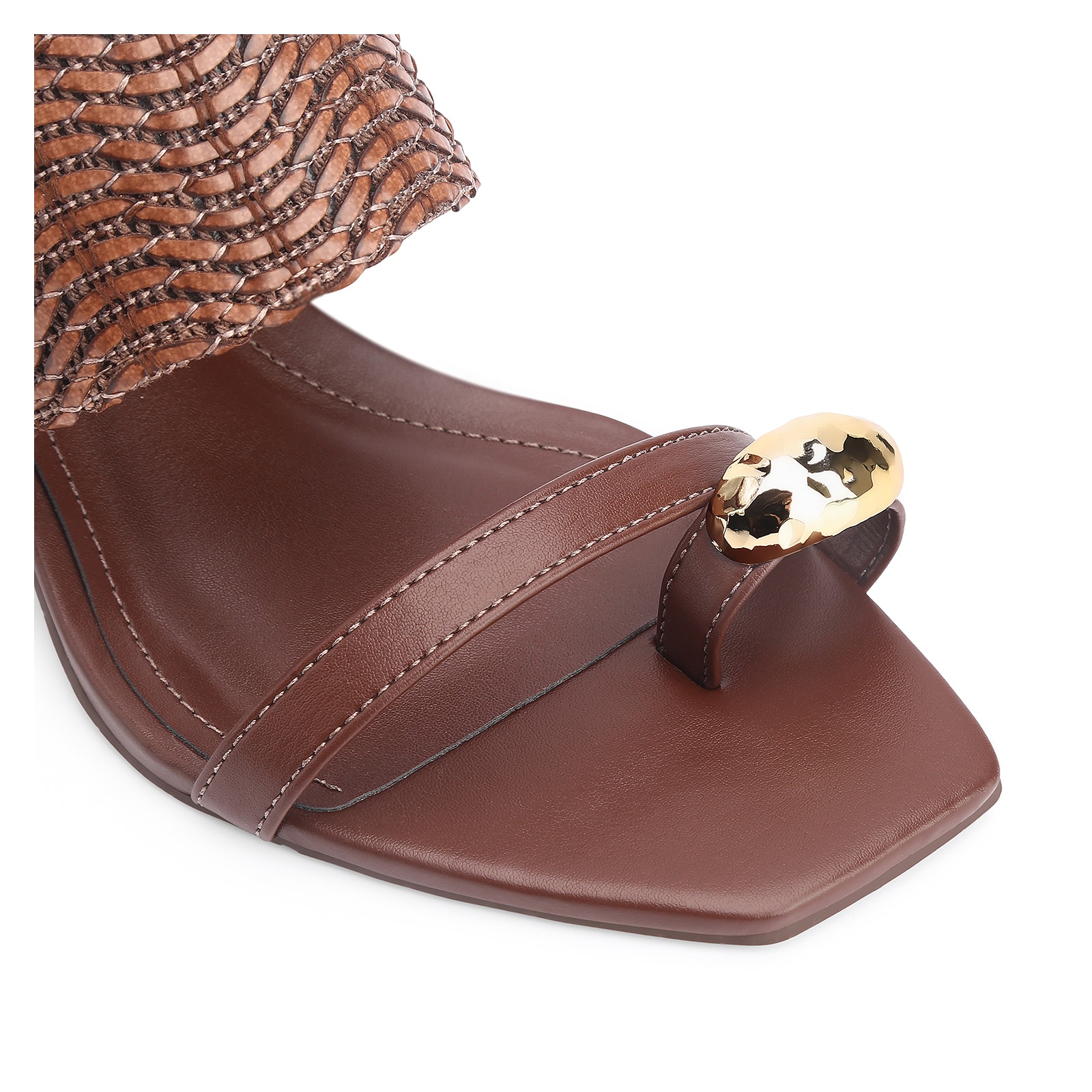Mule Toe Ring Alt Tramado Marrom