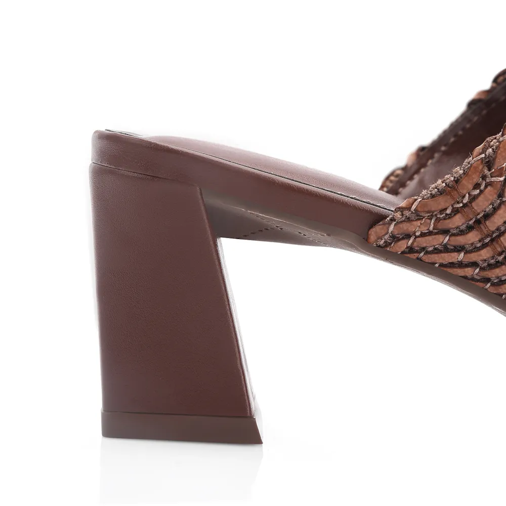 Mule Toe Ring Alt Tramado Marrom - imagem 7