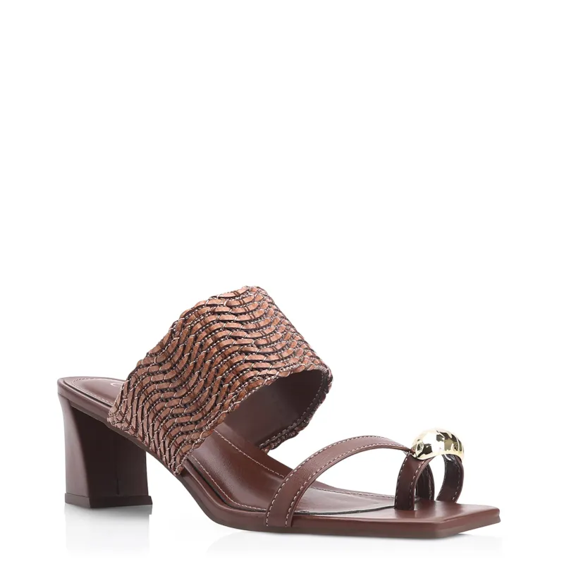 Mule Toe Ring Alt Tramado Marrom