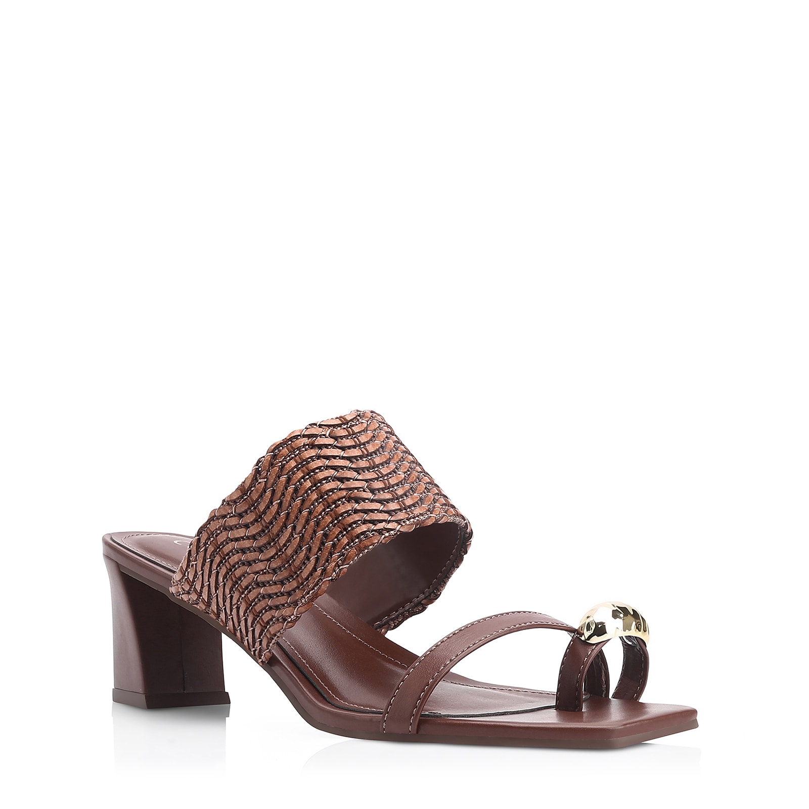 Mule Toe Ring Alt Tramado Marrom