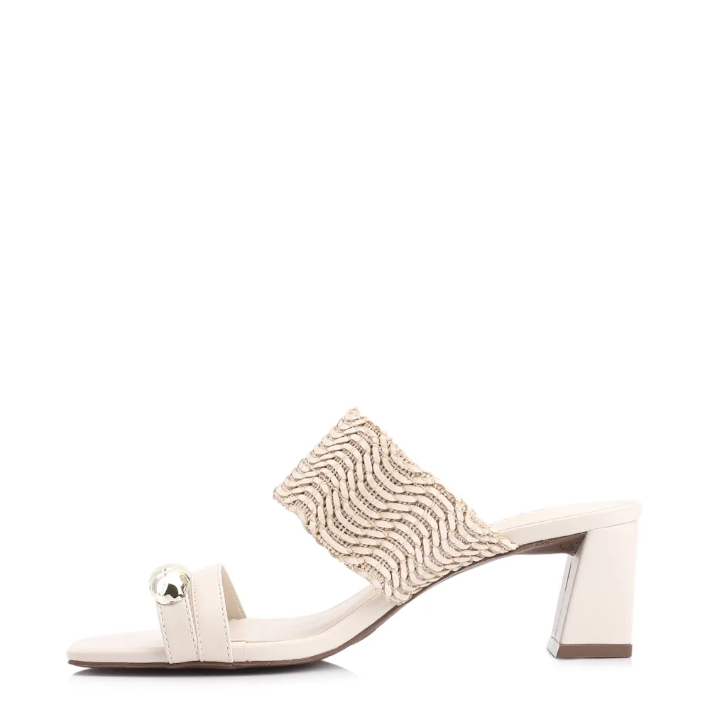 Mule Toe Ring Alt Tramado Off White - imagem 4