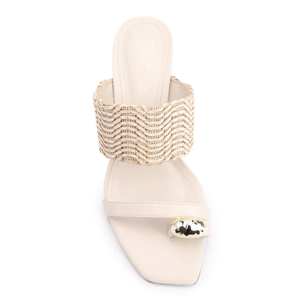 Mule Toe Ring Alt Tramado Off White - imagem 5