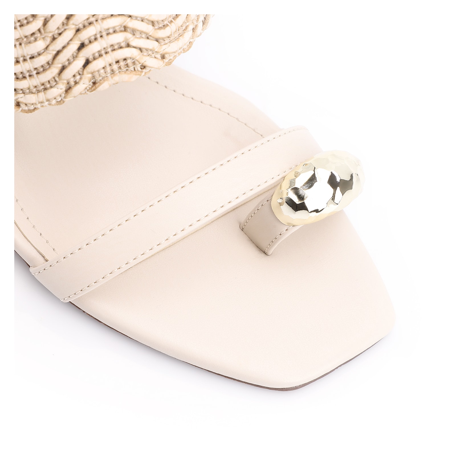 Mule Toe Ring Alt Tramado Off White