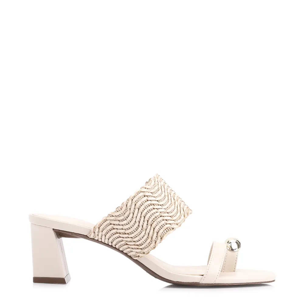 Mule Toe Ring Alt Tramado Off White - imagem 2