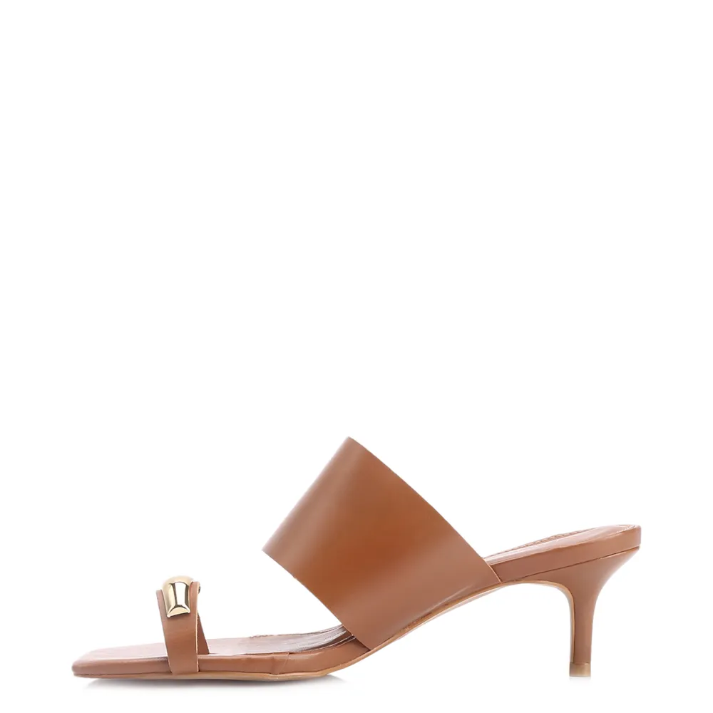 Mule Toe Ring Couro Marrom - imagem 4