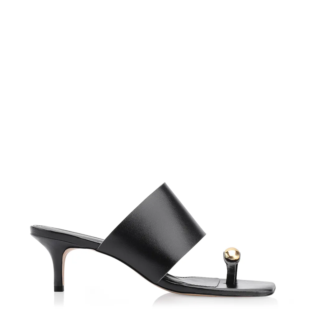 Mule Toe Ring Couro Preto - imagem 3