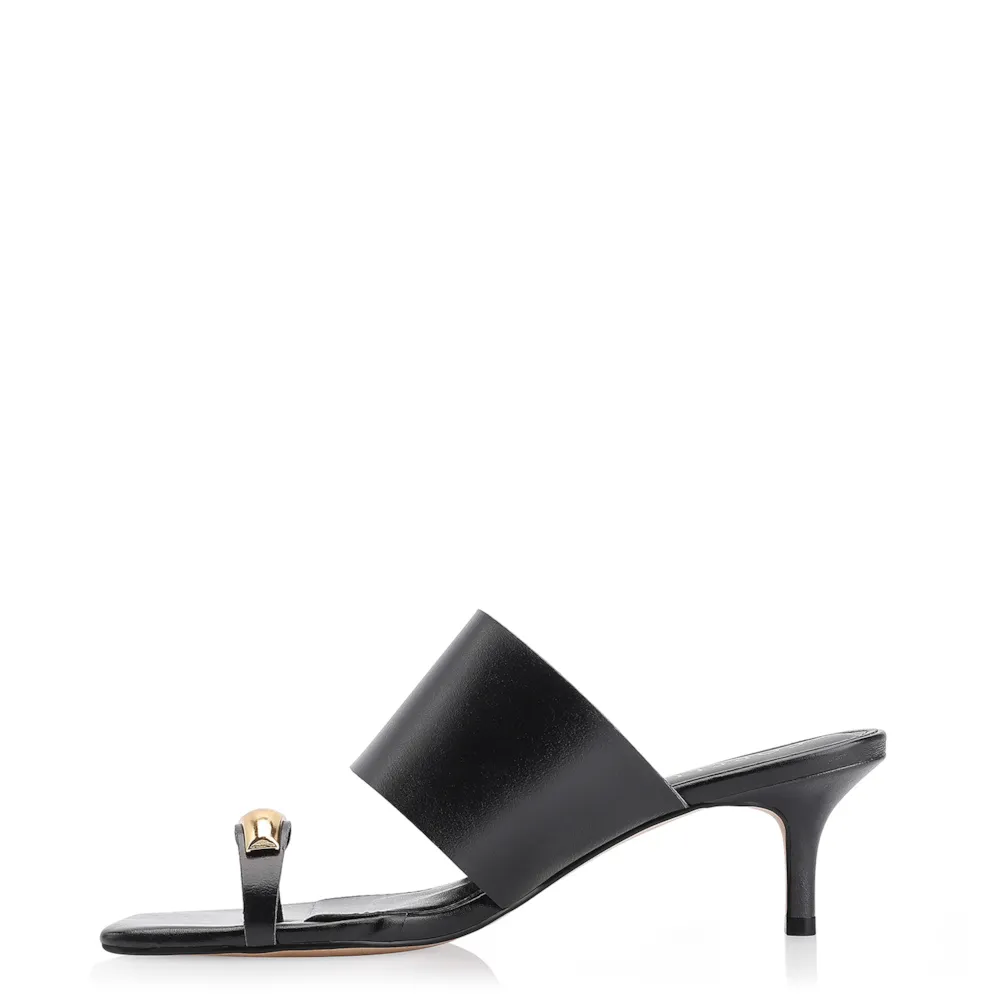 Mule Toe Ring Couro Preto - imagem 5
