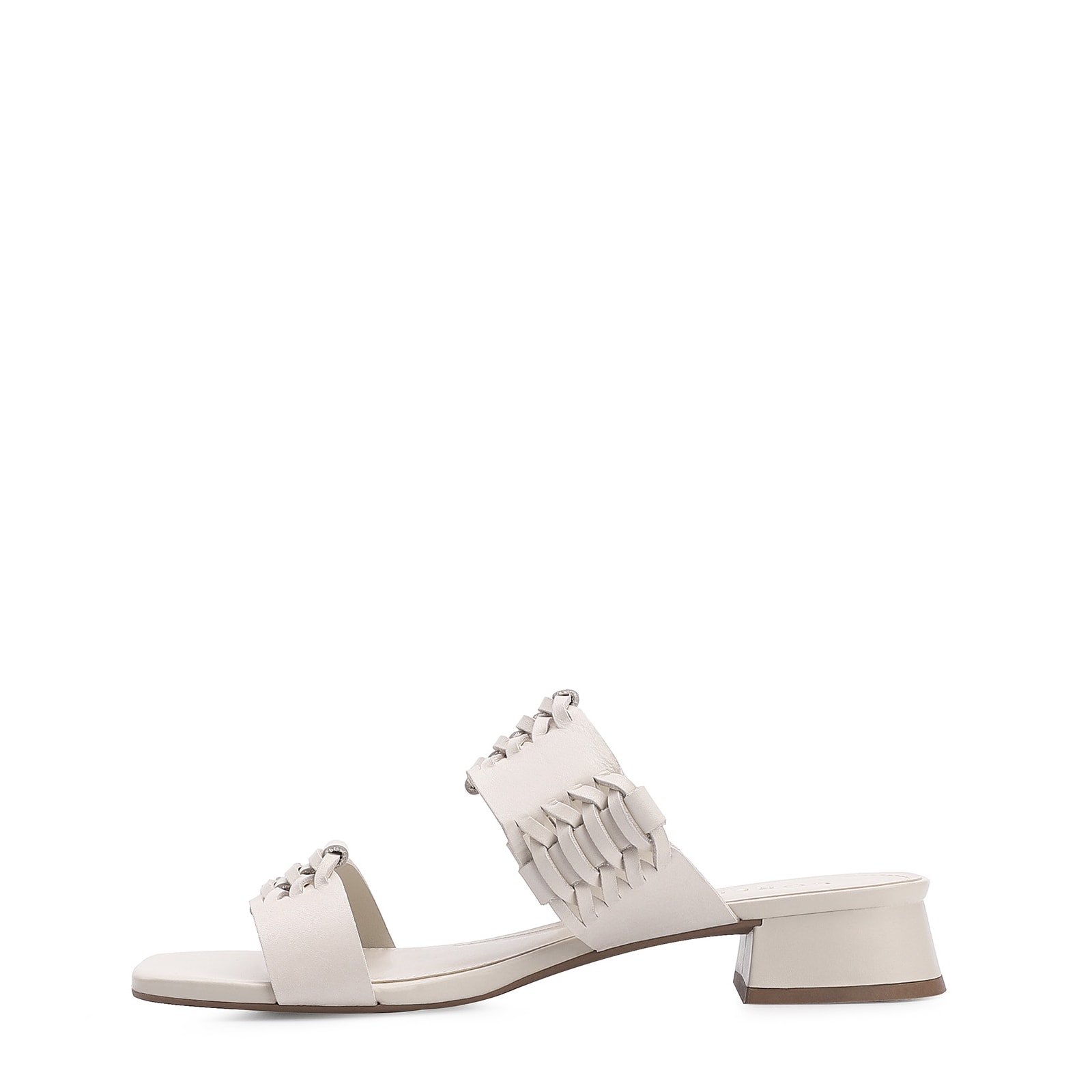 Mule Trançada Couro Off White