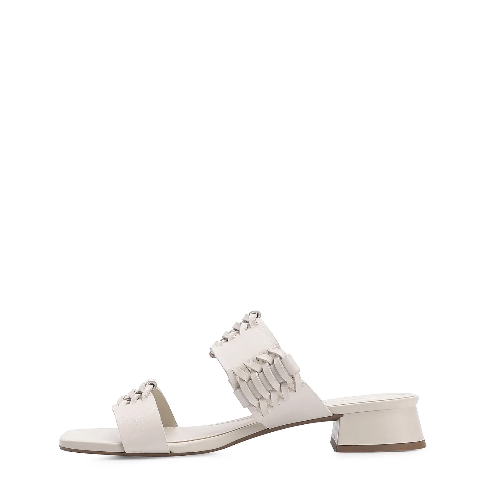 Mule Trançada Couro Off White