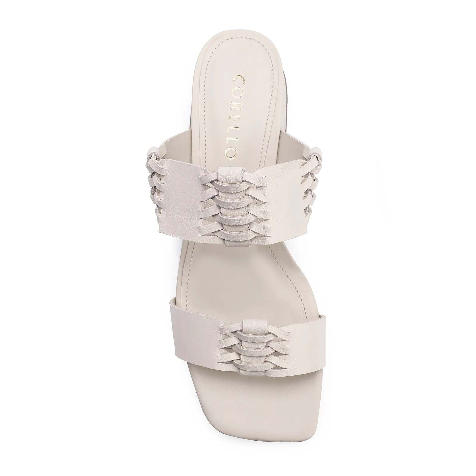 Mule Trançada Couro Off White