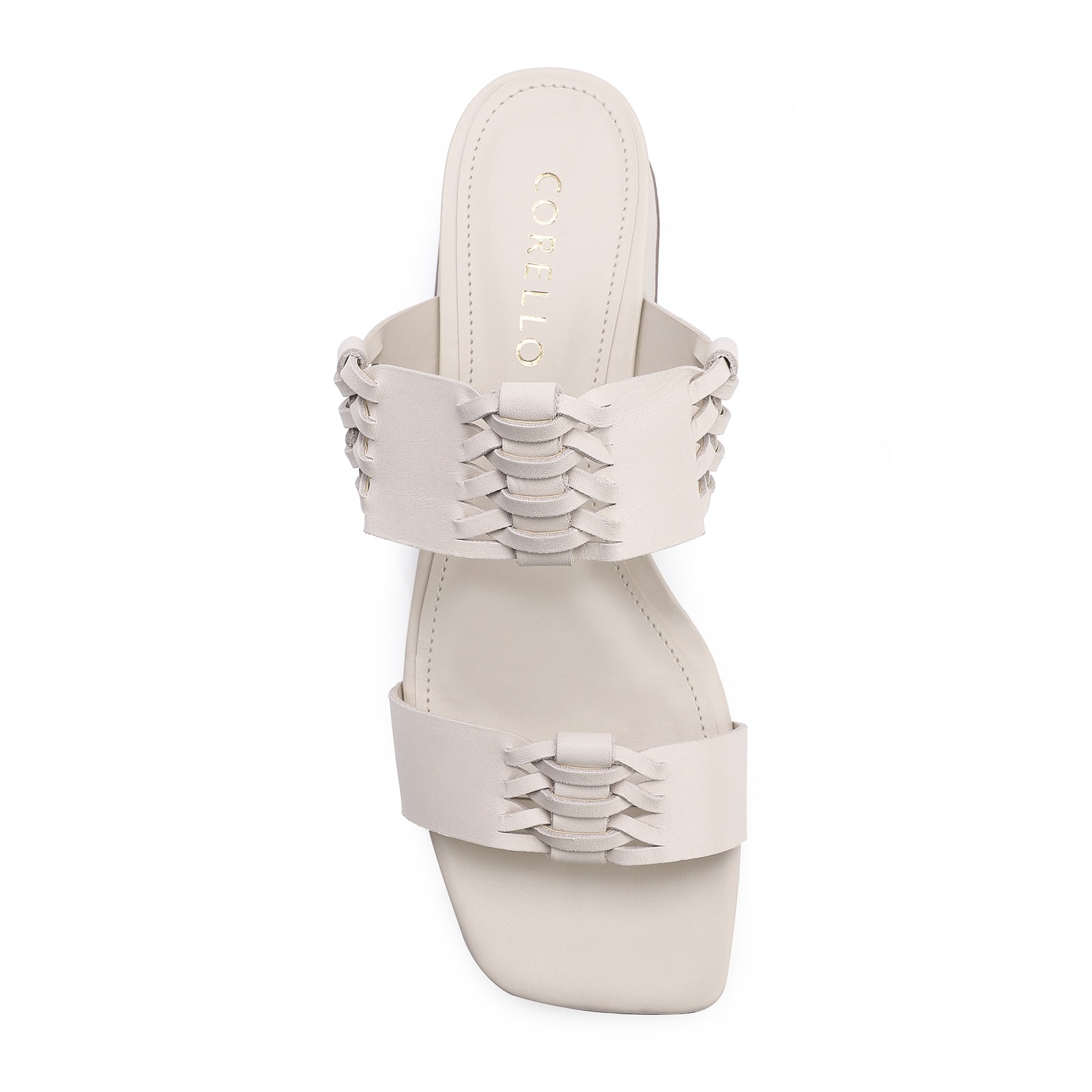 Mule Trançada Couro Off White