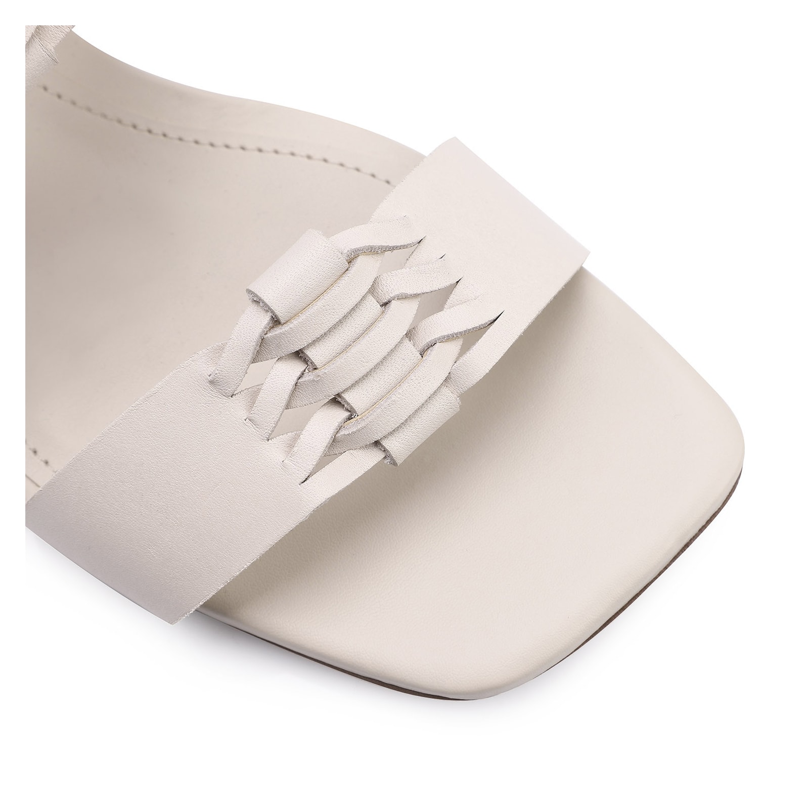 Mule Trançada Couro Off White