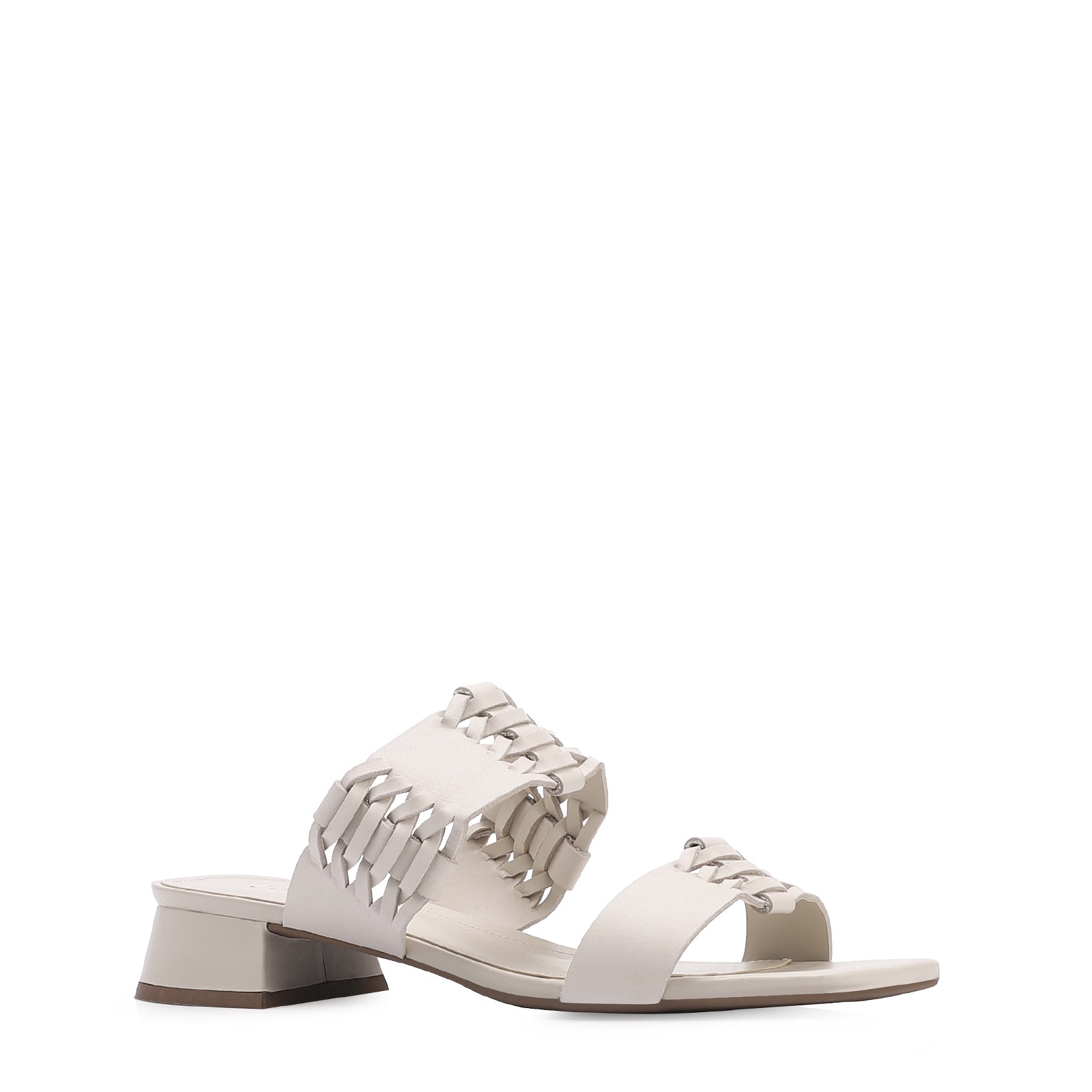 Mule Trançada Couro Off White
