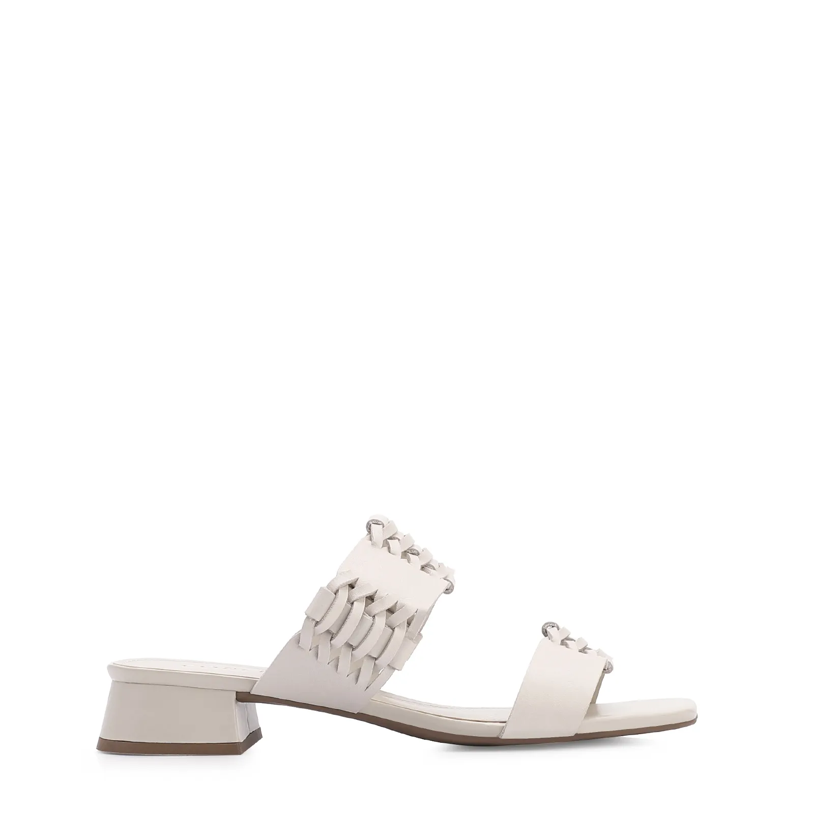 Mule Trançada Couro Off White