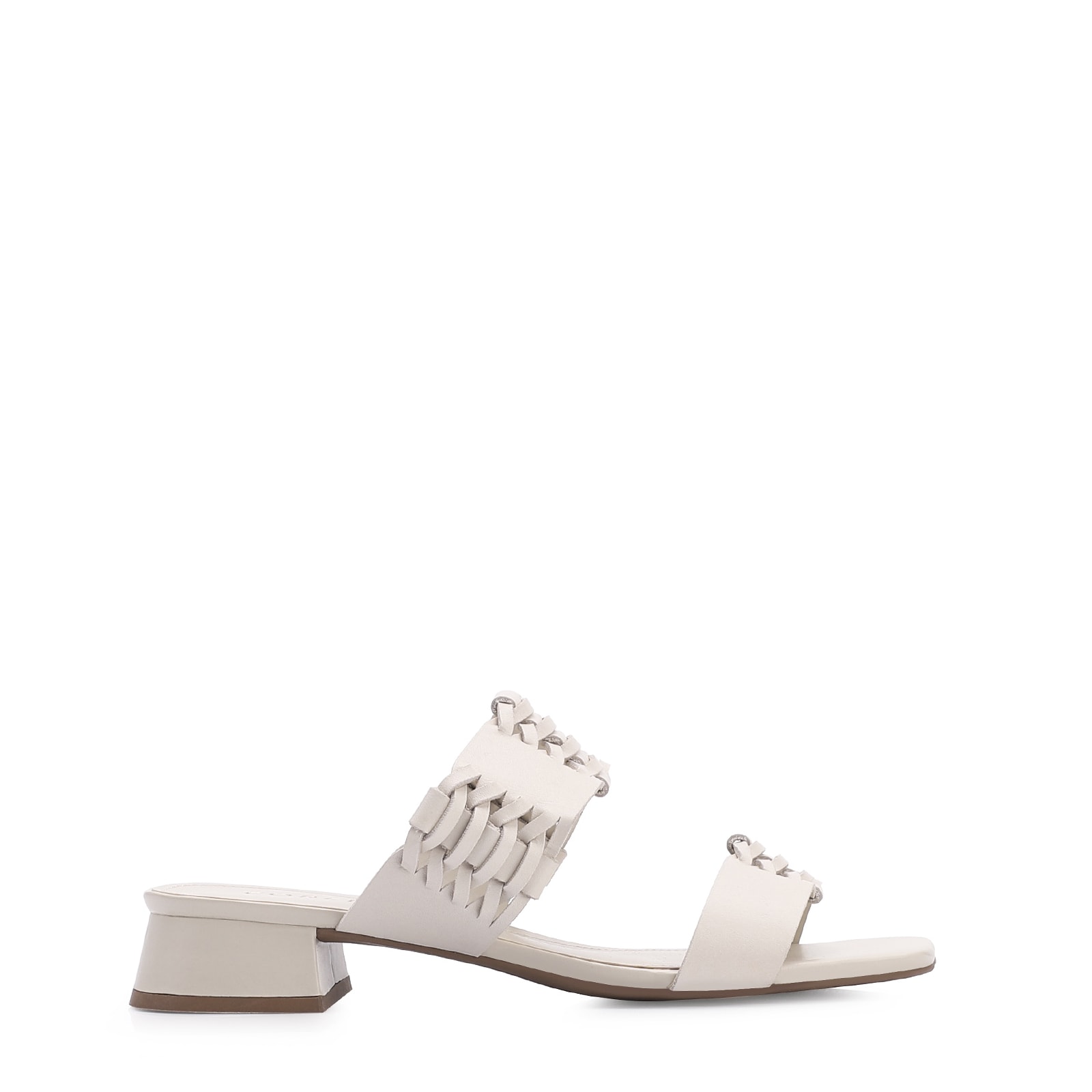 Mule Trançada Couro Off White