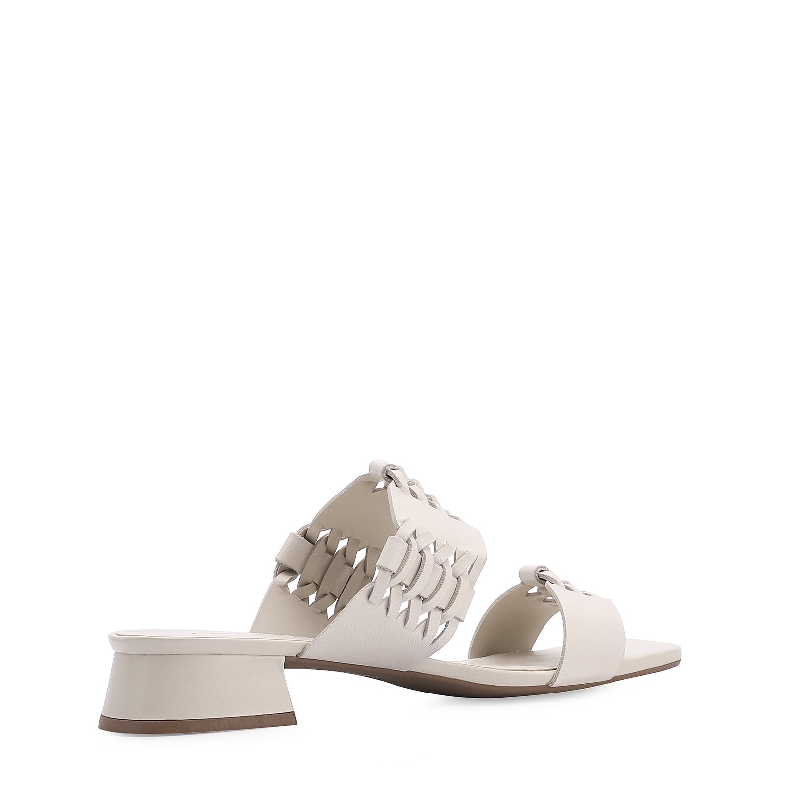 Mule Trançada Couro Off White