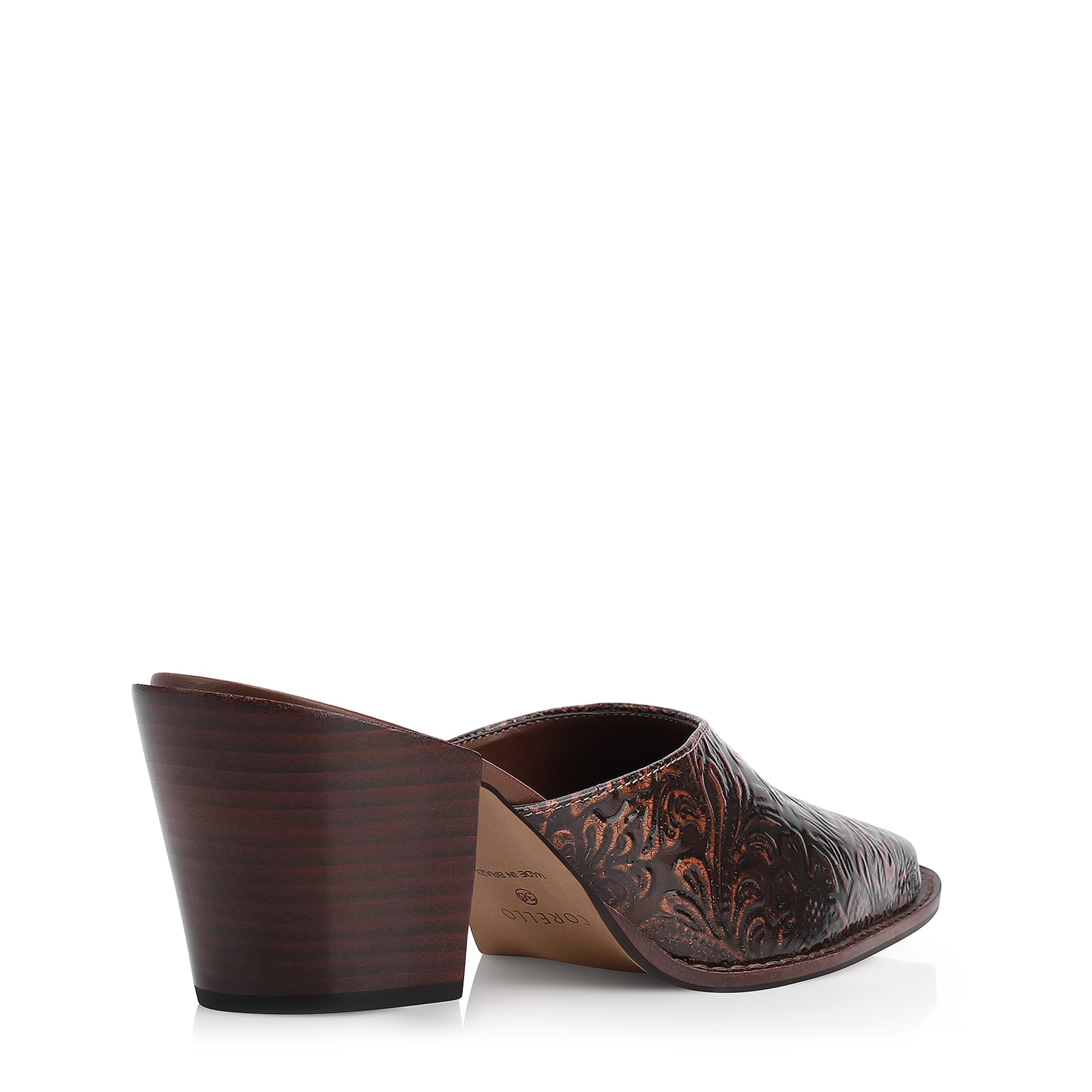 Mule Western Couro Marrom Adamascado