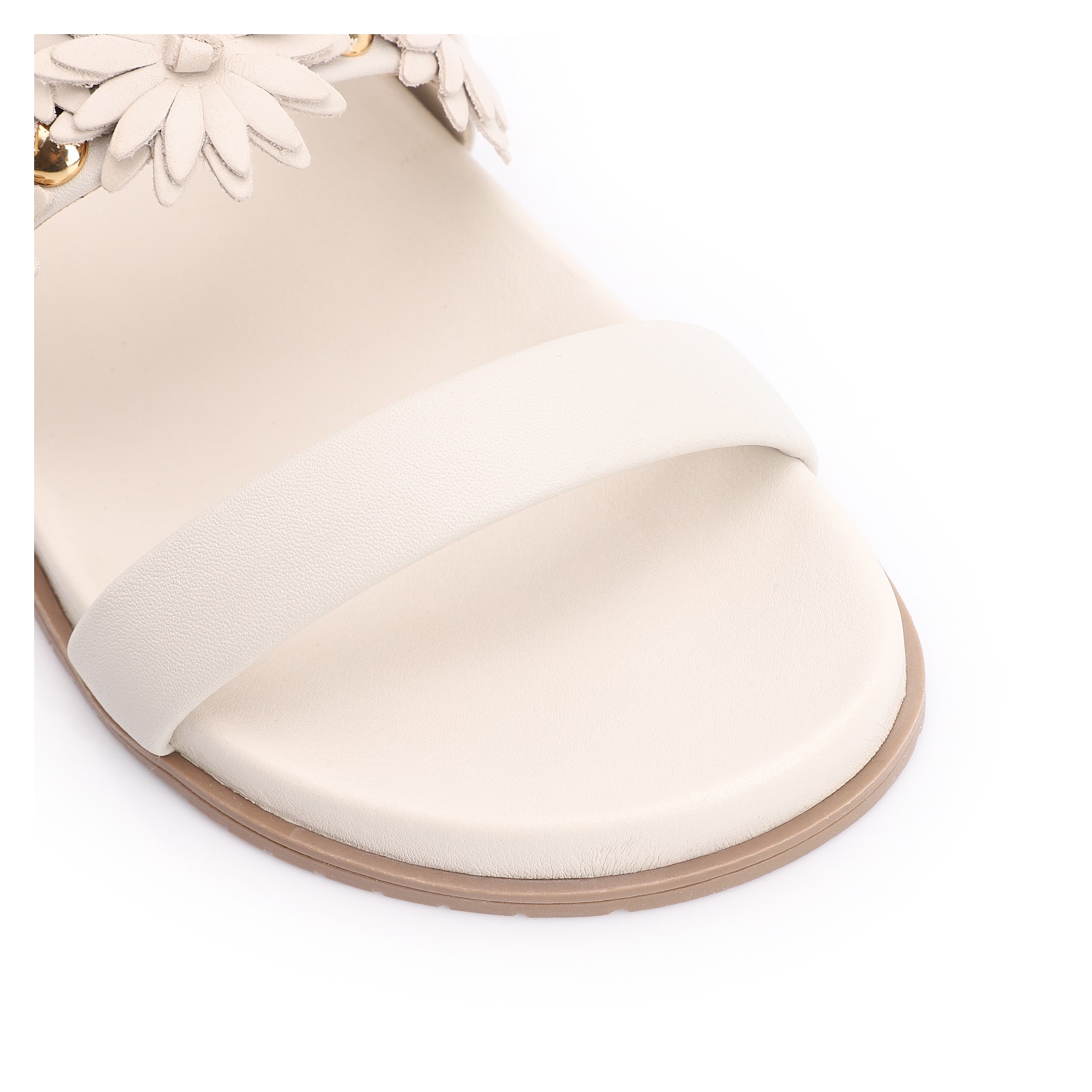 Papete Alt Off White/Couro Flores Off White
