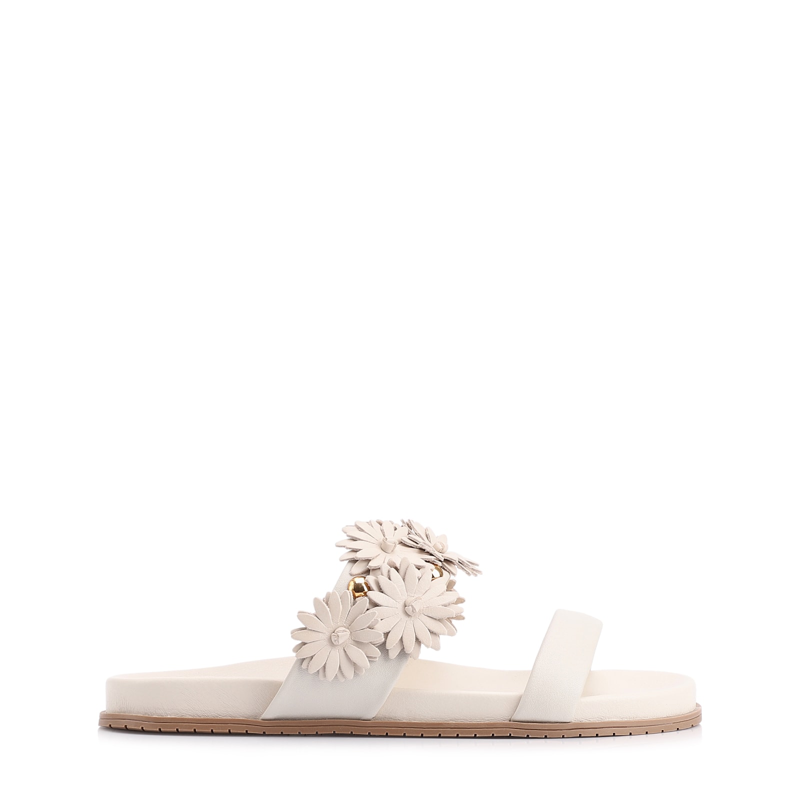 Papete Alt Off White/Couro Flores Off White