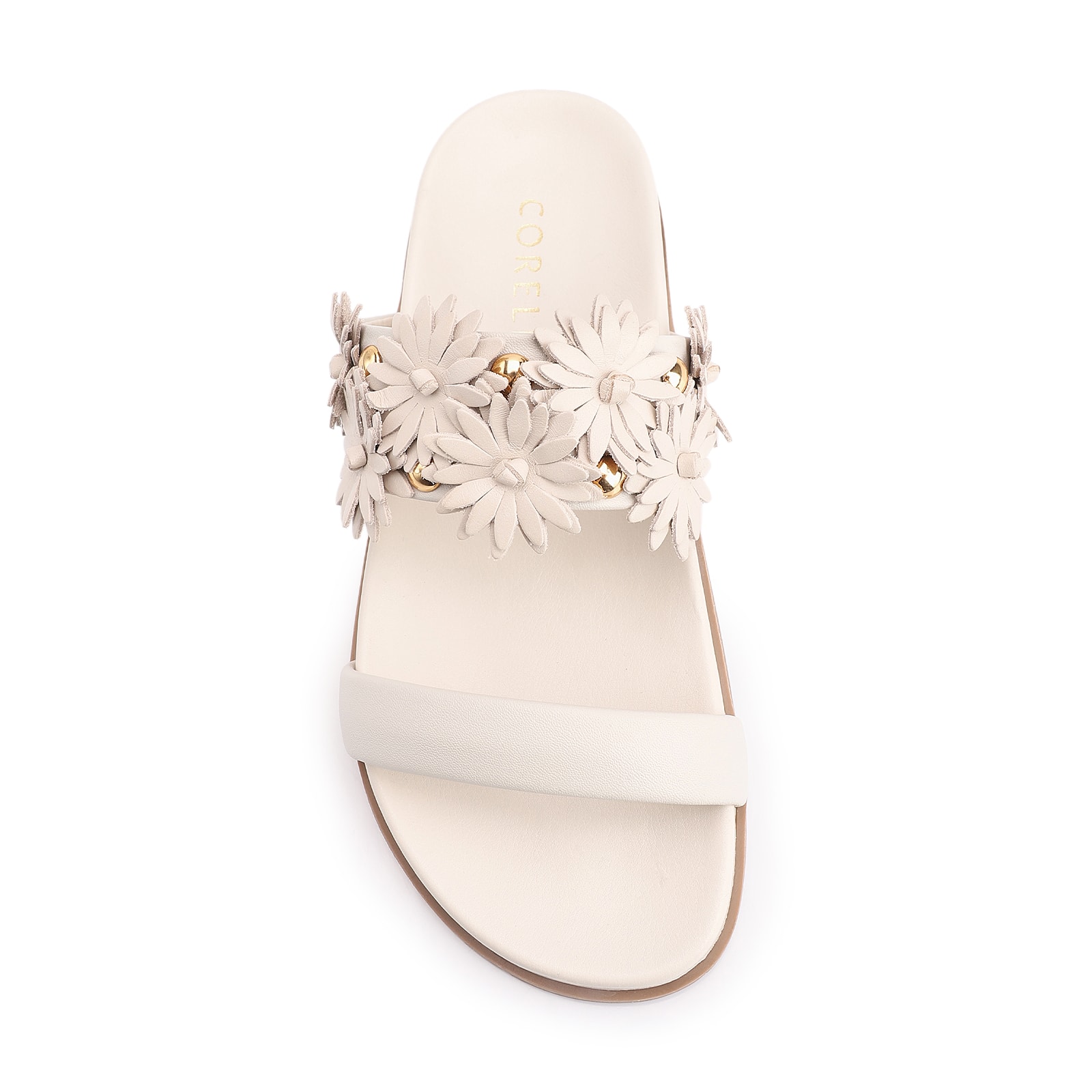 Papete Alt Off White/Couro Flores Off White