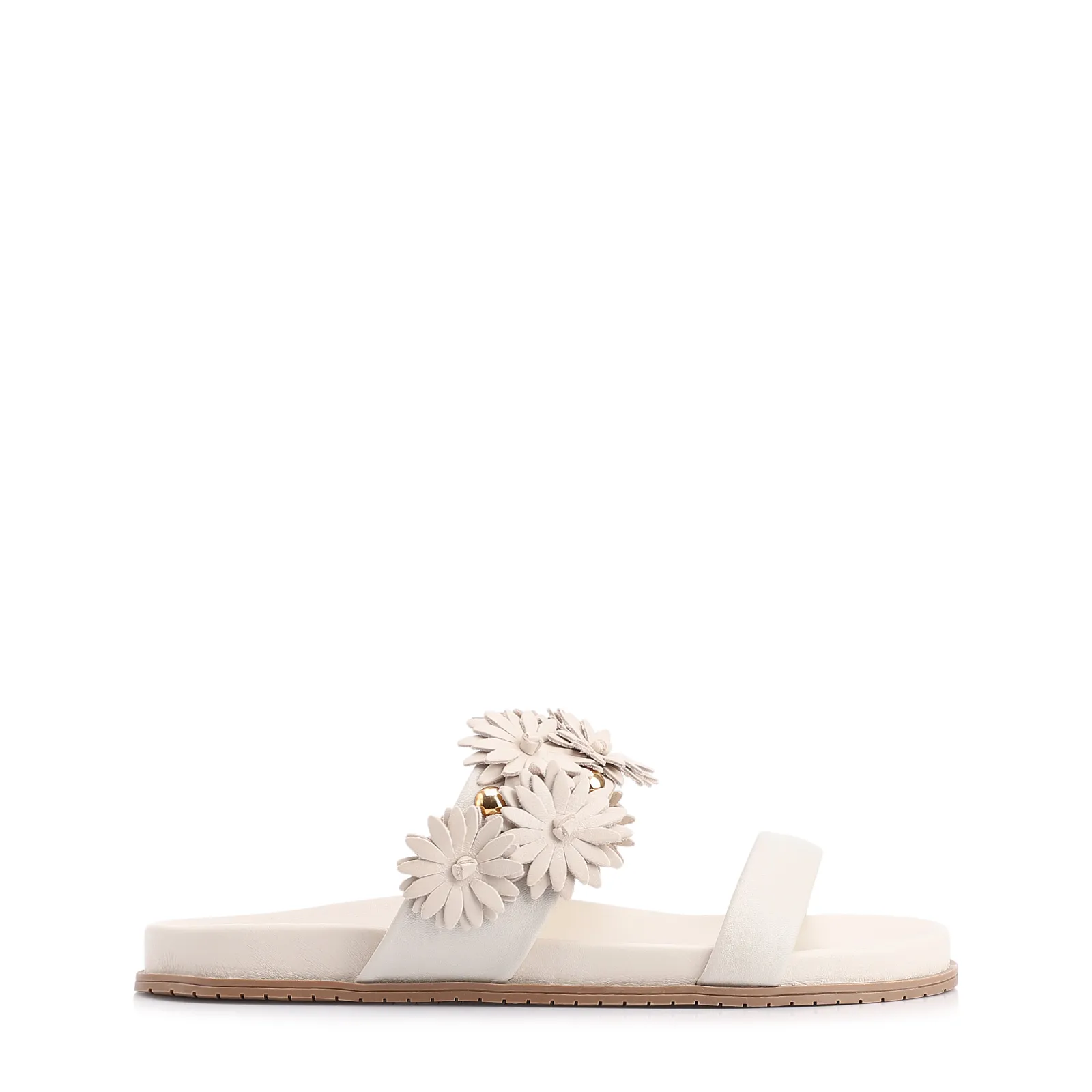 Papete Alt Off White/Couro Flores Off White