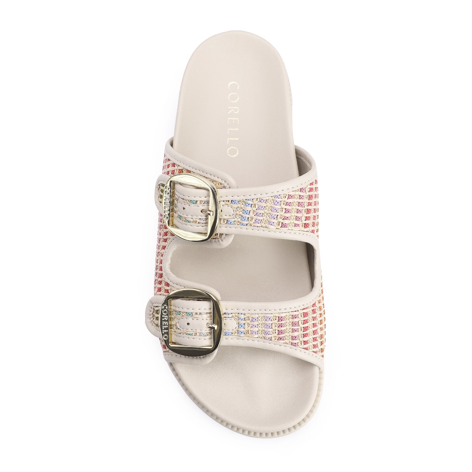 Papete Alt Off White/Ráfia Colorida