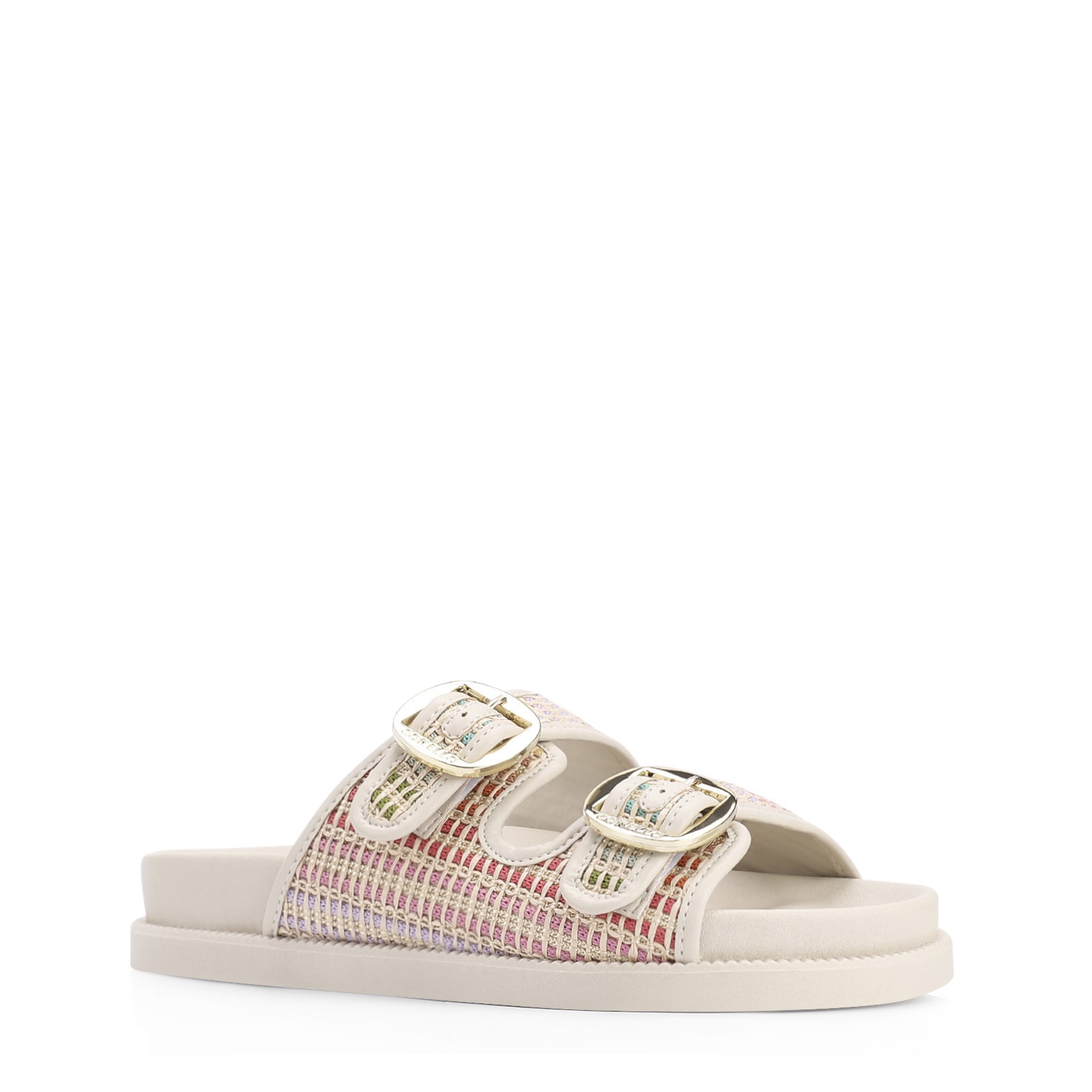 Papete Alt Off White/Ráfia Colorida