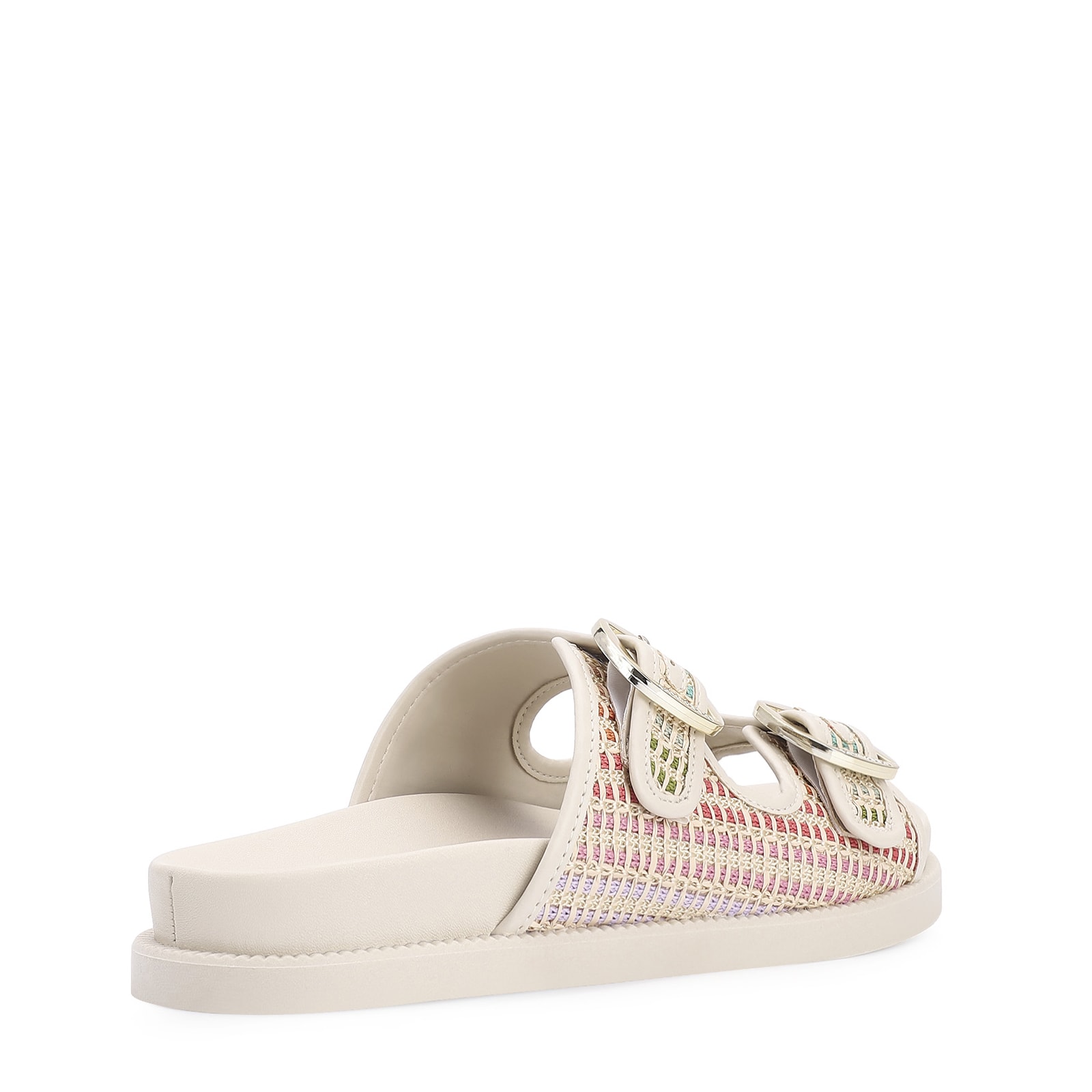 Papete Alt Off White/Ráfia Colorida