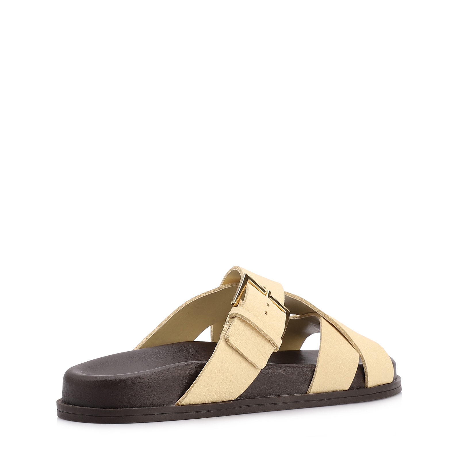 Papete Amarela Couro Nobuck Floater Fivela Dourada