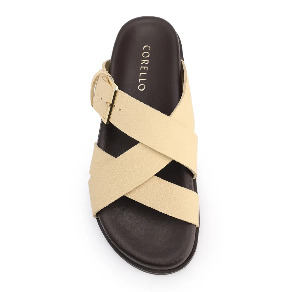 Papete Amarela Couro Nobuck Floater Fivela Dourada - imagem 6