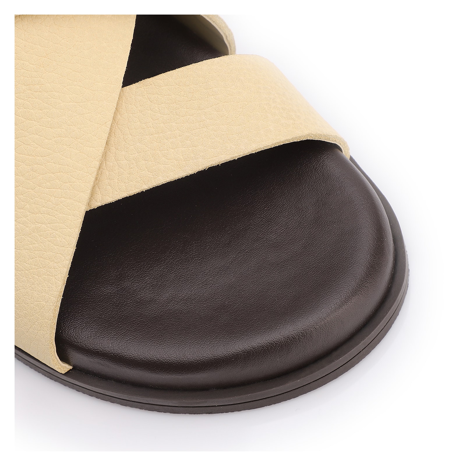 Papete Amarela Couro Nobuck Floater Fivela Dourada