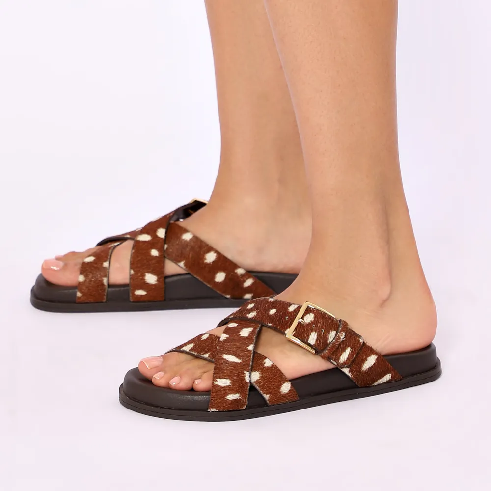 Papete Animal Print Couro Pelo Fivela Dourada - imagem 2