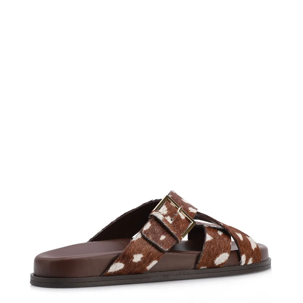 Papete Animal Print Couro Pelo Fivela Dourada - imagem 4