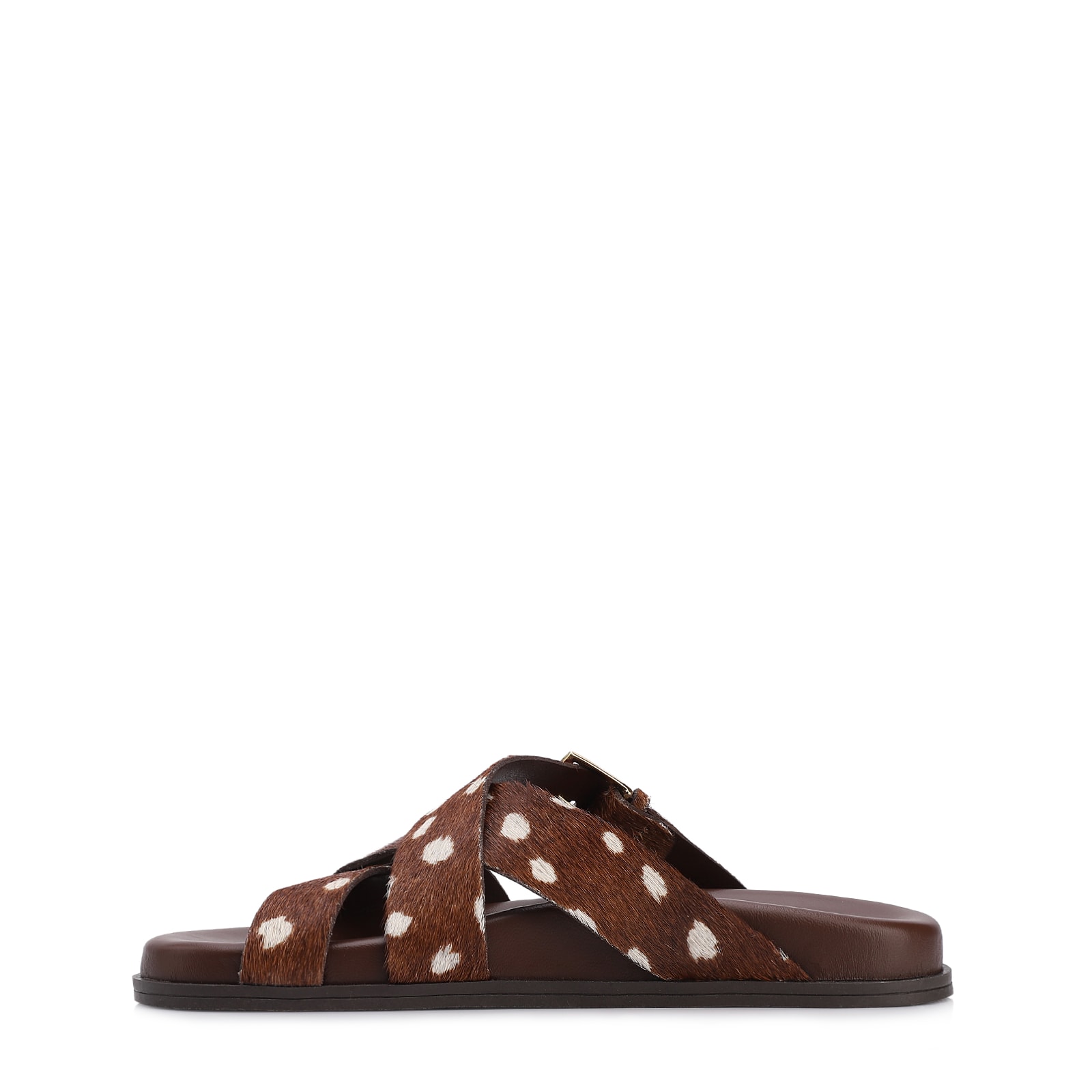 Papete Animal Print Couro Pelo Fivela Dourada