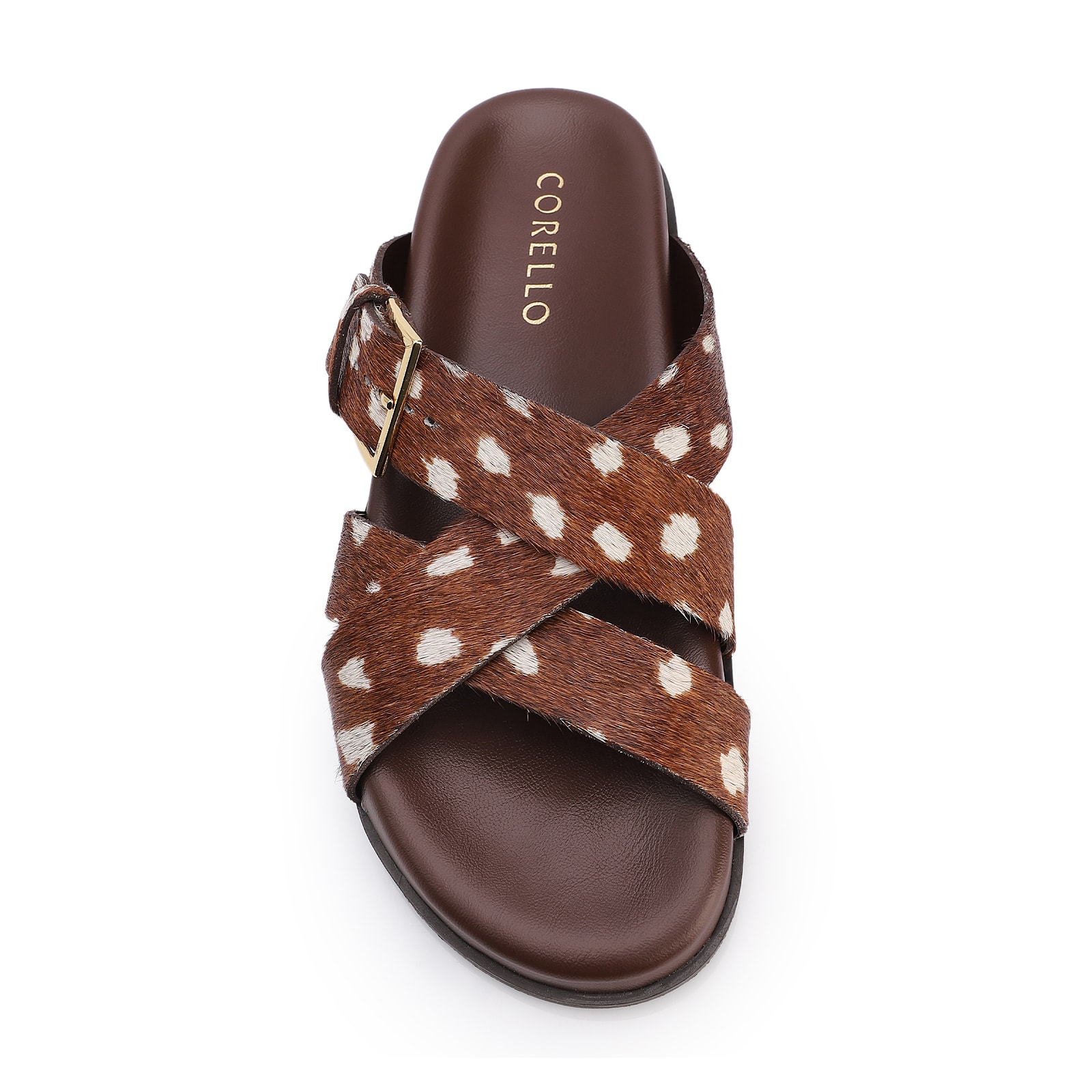 Papete Animal Print Couro Pelo Fivela Dourada