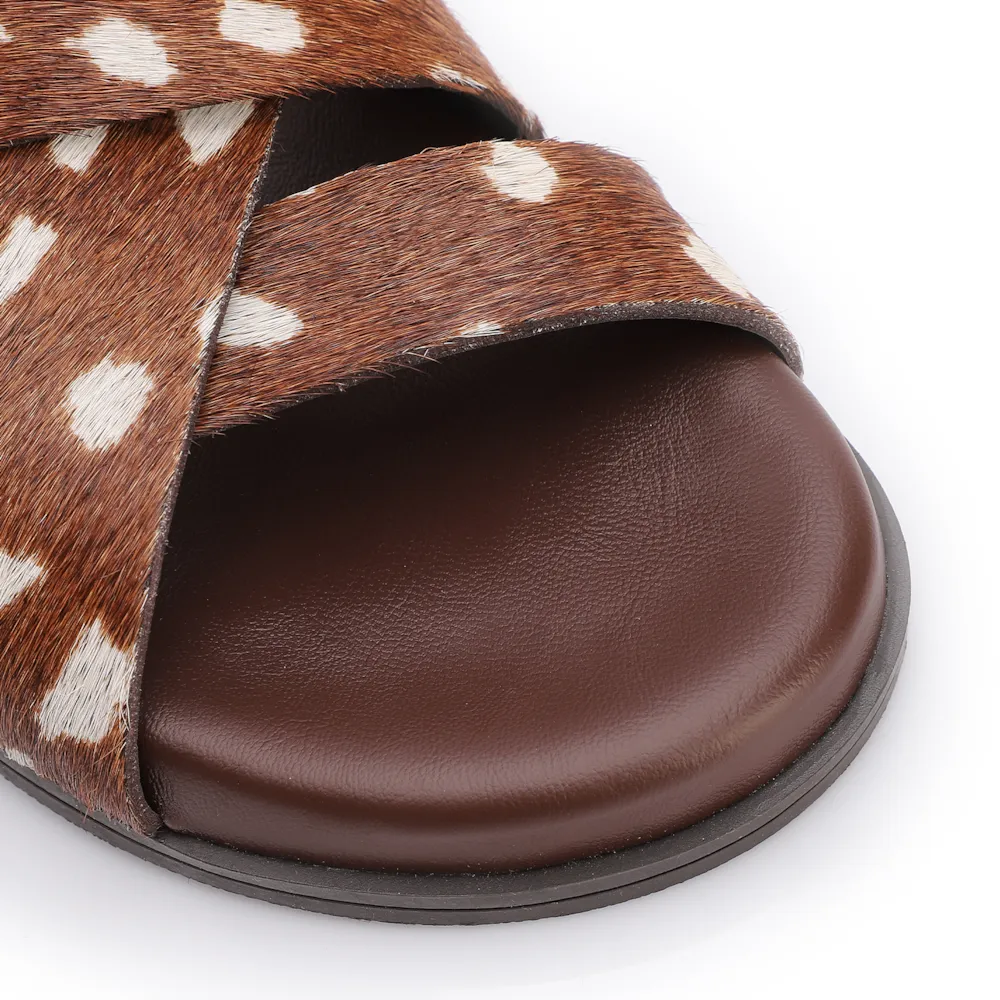 Papete Animal Print Couro Pelo Fivela Dourada - imagem 7