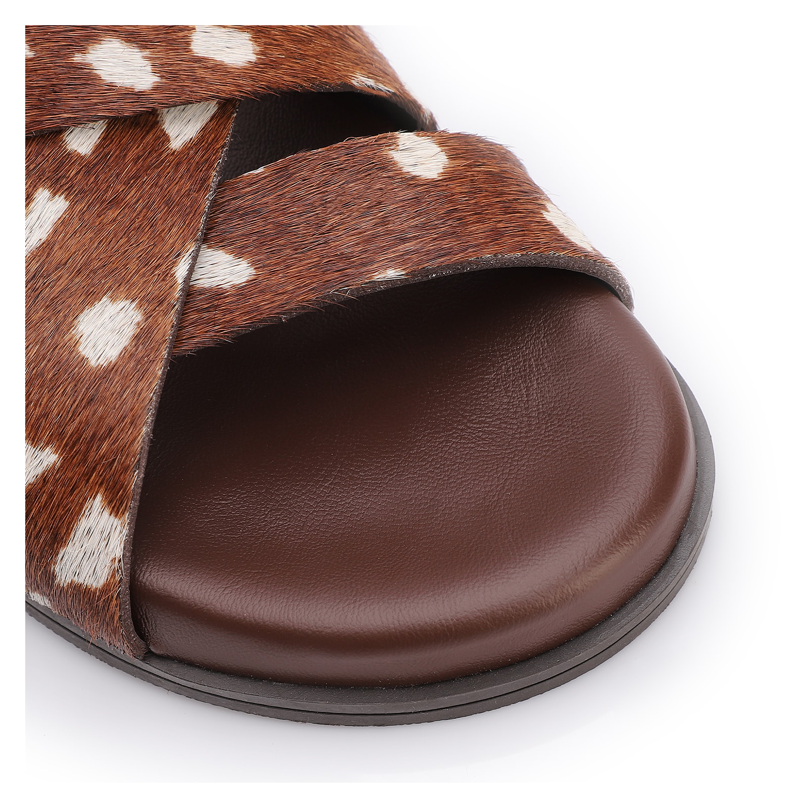 Papete Animal Print Couro Pelo Fivela Dourada
